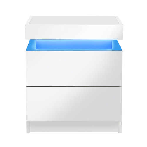 Murray 2 Drawer Bedside Table with LED Light
