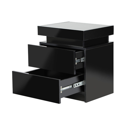 Murray 2 Drawer Bedside Table with LED Light