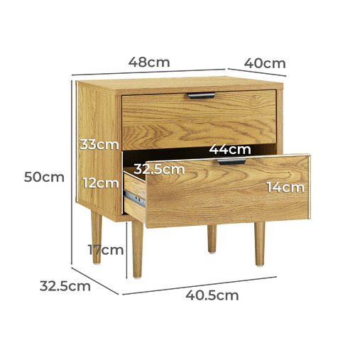 Hopkins 2 Drawer Bedside Table