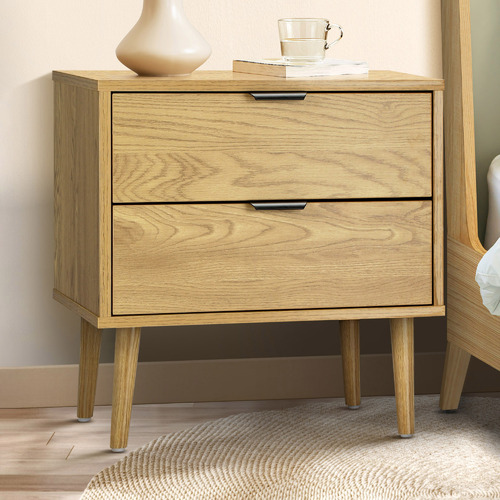 LivingFusion Hopkins 2 Drawer Bedside Table | Temple & Webster