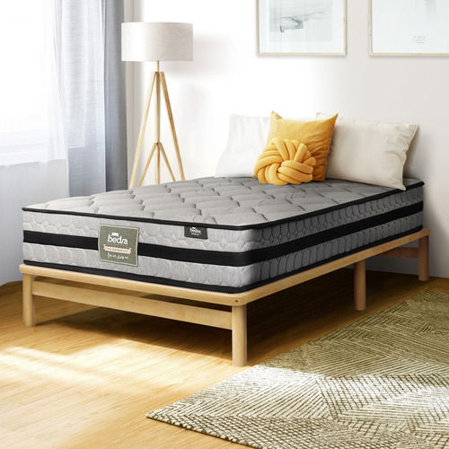 LivingFusion Ellisha Pine Wood Bed Base Temple & ster