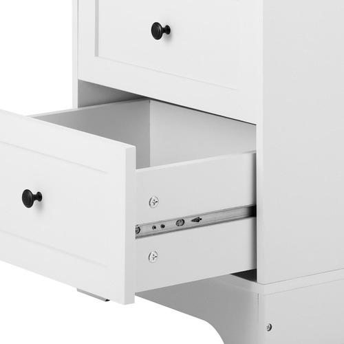 LivingFusion White Aurora 2 Drawer Bedside Table | Temple & Webster