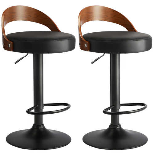 LivingFusion Orville Faux Leather Adjustable Barstools | Temple & Webster