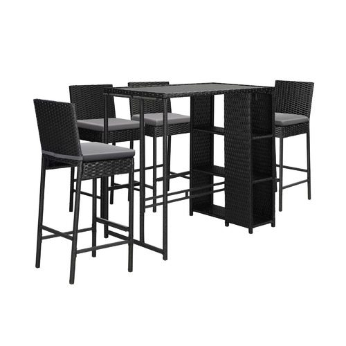 5 Piece Anhur Outdoor Bar Table Chair Set