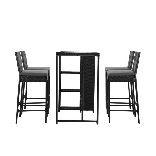 5 Piece Anhur Outdoor Bar Table Chair Set