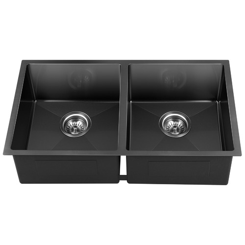 Bowen Stainless Steel Double Kitchen Sink with Strainers Temple & ster