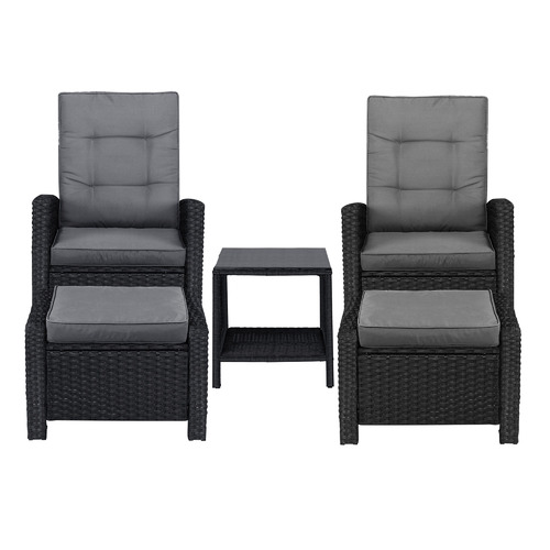 2 Seater Nixon Outdoor Lounge, Ottoman & Side Table Set