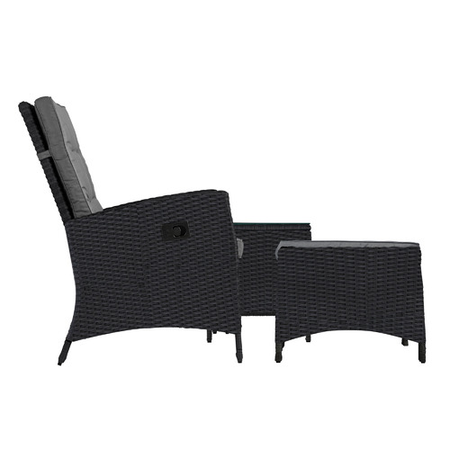 2 Seater Nixon Outdoor Lounge, Ottoman & Side Table Set