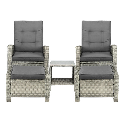 2 Seater Nixon Outdoor Lounge, Ottoman & Side Table Set