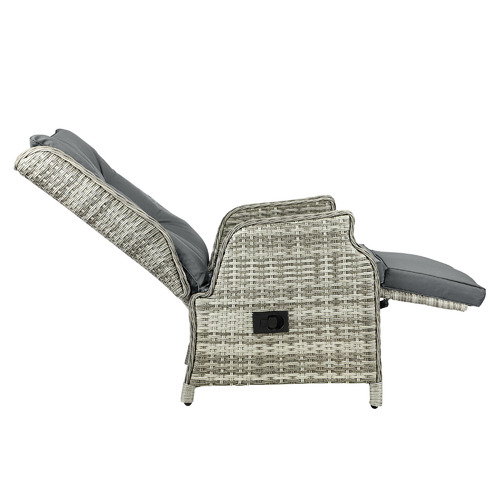 2 Piece Beau PE Wicker Outdoor Lounge & Side Table Set