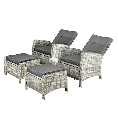 2 Seater Nixon Outdoor Lounge, Ottoman & Side Table Set