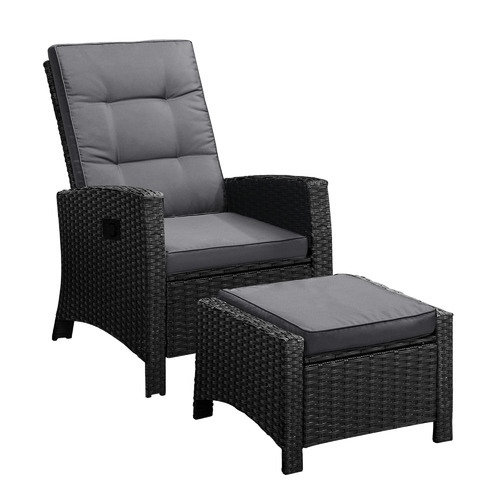 2 Seater Nixon PE Wicker Outdoor Lounge & Ottoman Set
