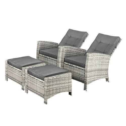 2 Seater Nixon PE Wicker Outdoor Lounge & Ottoman Set