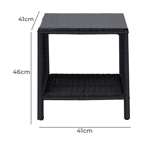3 Piece Nixon Outdoor Lounge, Ottoman & Side Table Set