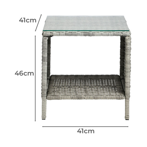3 Piece Nixon Outdoor Lounge, Ottoman & Side Table Set