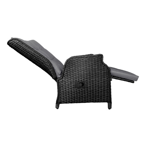 2 Piece Beau PE Wicker Outdoor Lounge & Side Table Set