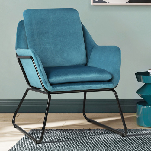 velvet armchair teal