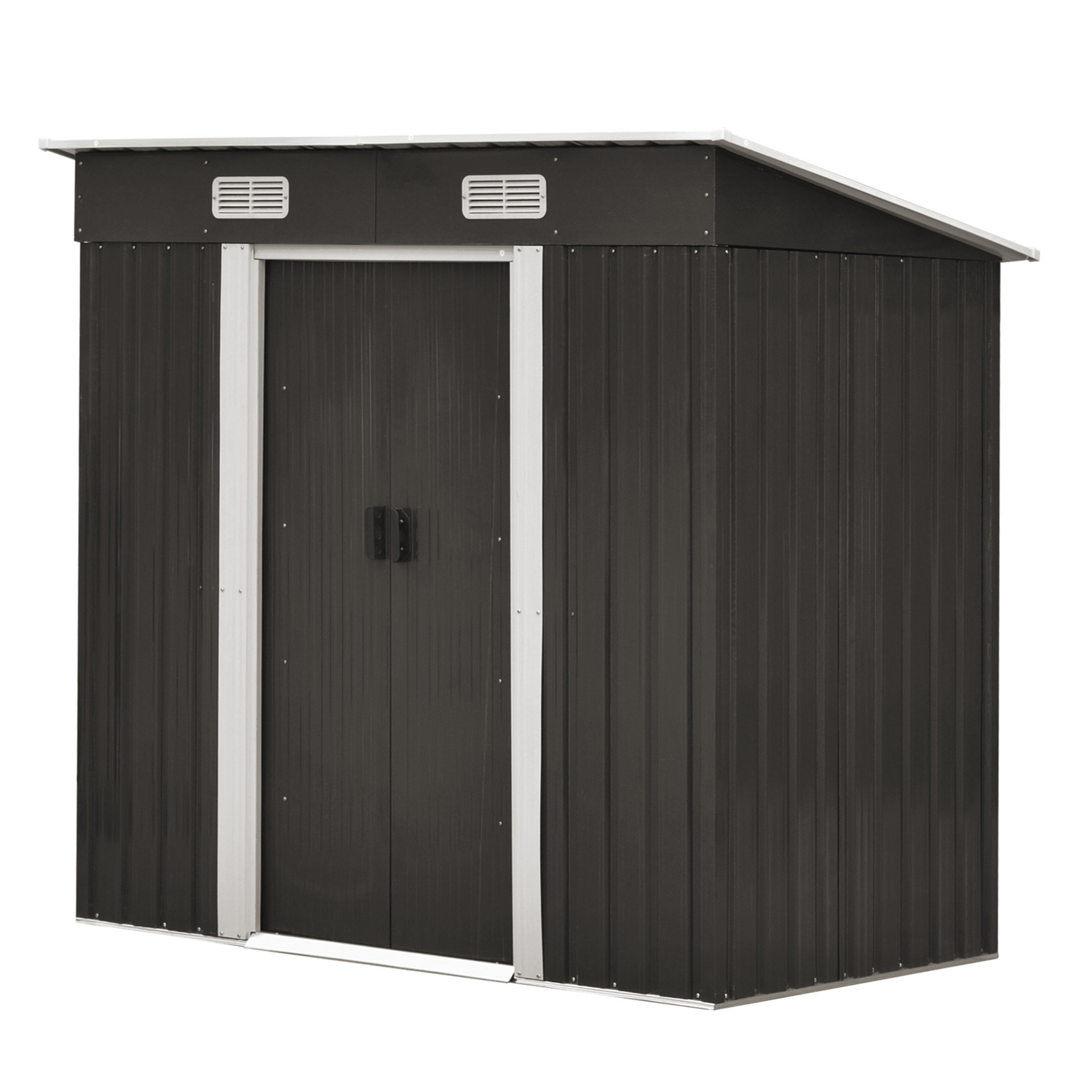Edison Galvanise Steel Outdoor Storage Shed with Base