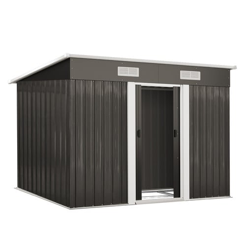 Edison Galvanise Steel Outdoor Storage Shed with Base