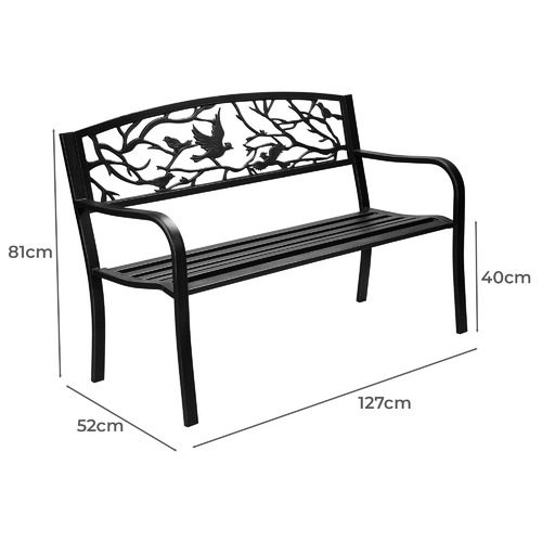 3 Seater Bird Arman Steel Garden Bench