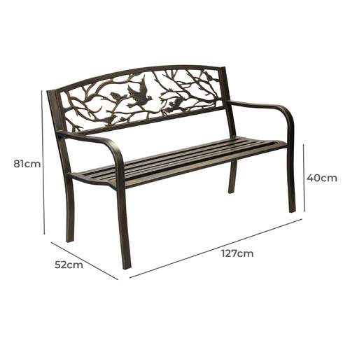 3 Seater Bird Arman Steel Garden Bench
