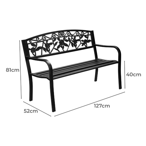 3 Seater Rose Arman Steel Garden Bench