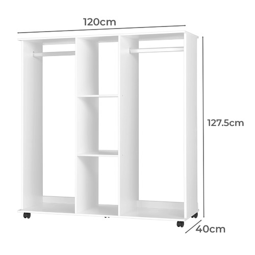 LivingFusion White Billy Open Wardrobe | Temple & Webster