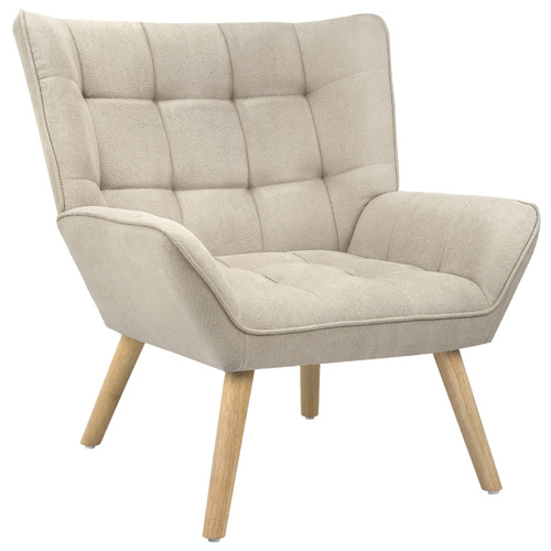 LivingFusion Winthrop Rubberwood Armchair | Temple & Webster