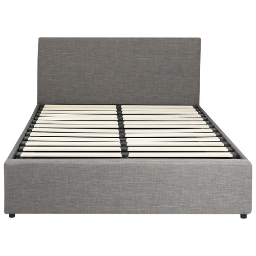 LivingFusion Grey Aldan Gas Lift Storage Bed Frame | Temple & Webster