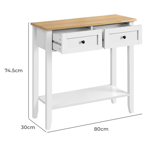 White & Light Timber Aldan Console Table