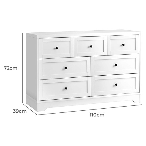 White Aurora 7 Drawer Chest