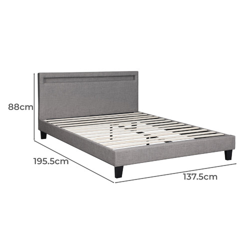 Lambeau Linen Bed Frame with LED