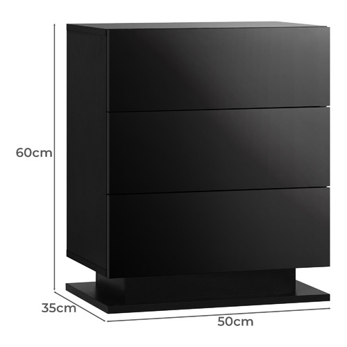 Galland 2 Drawer Bedside Table with LED