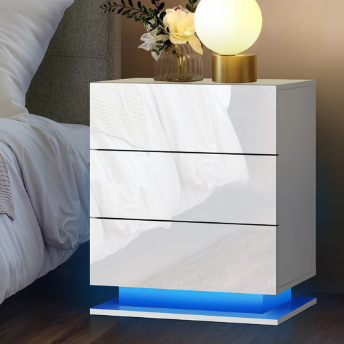 Galland 2 Drawer Bedside Table with LED