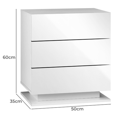 Galland 2 Drawer Bedside Table with LED