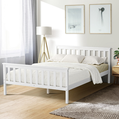 LivingFusion Edel Pine Wood Double Bed | Temple & Webster