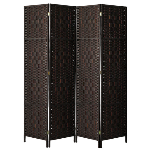 LivingFusion 4 Panel Shyla Pine Wood Room Divider | Temple & Webster