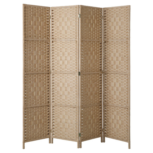 LivingFusion 4 Panel Shyla Pine Wood Room Divider | Temple & Webster