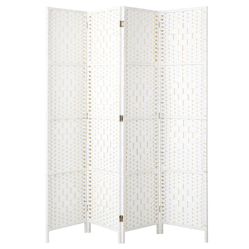 LivingFusion 4 Panel Shyla Pine Wood Room Divider | Temple & Webster