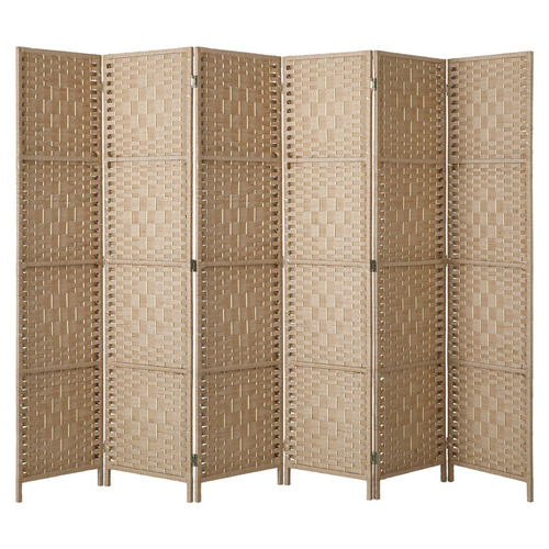 LivingFusion 6 Panel Shyla Pine Wood Room Divider | Temple & Webster