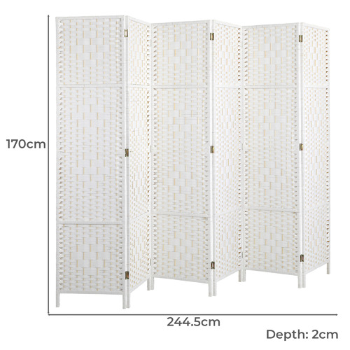 LivingFusion 6 Panel Shyla Pine Wood Room Divider | Temple & Webster