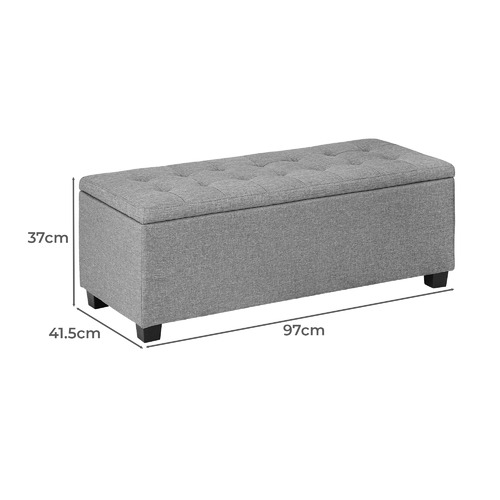 LivingFusion Timea Storage Ottoman Bench | Temple & Webster