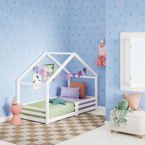 Kids-Yumi-Pine-Wood-House-Bed-Single