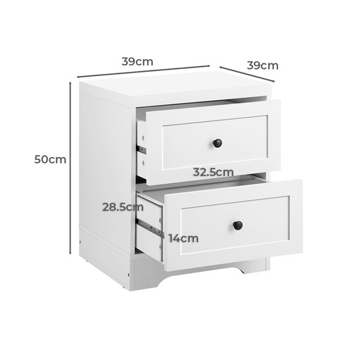 White Aurora Bedside Table