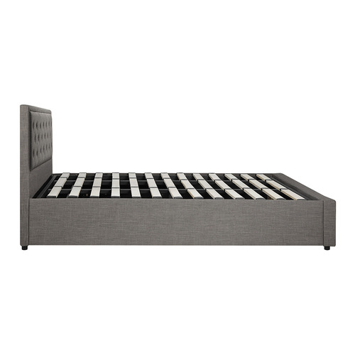LivingFusion Grey Audrey Gas Lift Storage Bed Frame | Temple & Webster