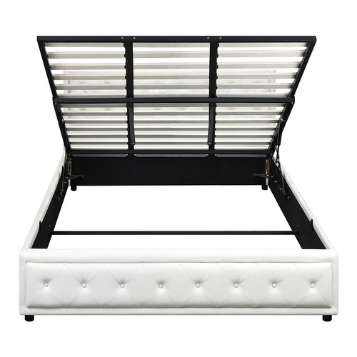 White Audrey Gas Lift Storage Bed Frame