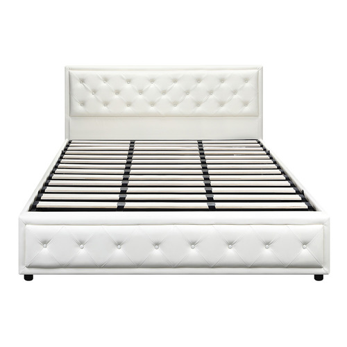 White Audrey Gas Lift Storage Bed Frame