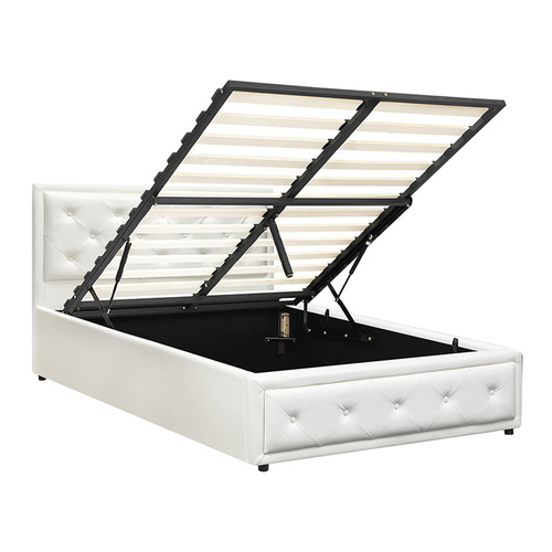 White Audrey Gas Lift Storage Bed Frame