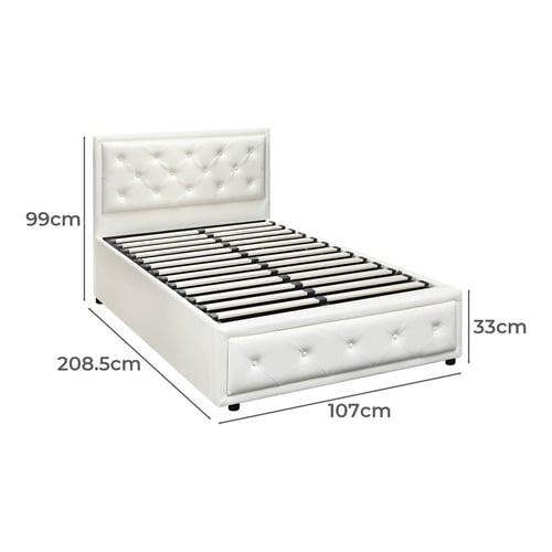 White Audrey Gas Lift Storage Bed Frame