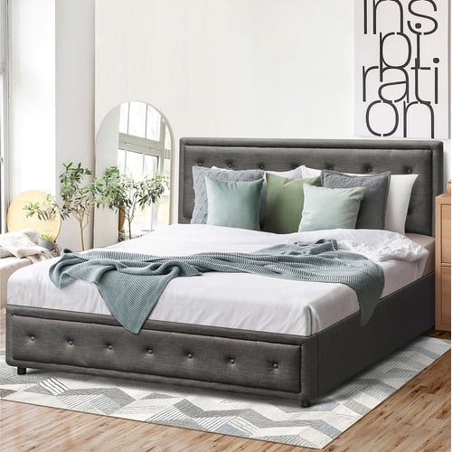 Grey Audrey Gas Lift Storage Bed Frame